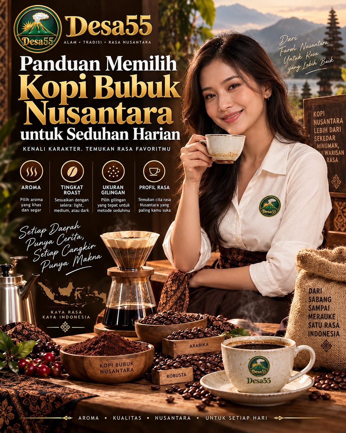 Desa55 kopi bubuk Nusantara – panduan memilih kopi